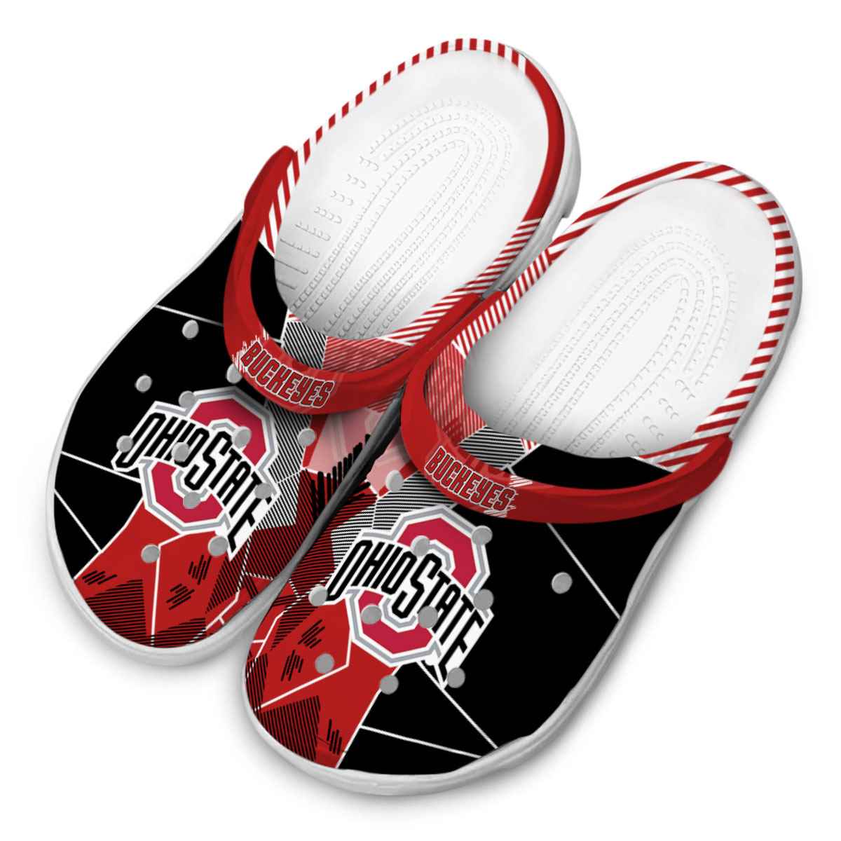 Merchidea Ohio State Buckeyes NCAA Sport Crocs Crocband Clogs Shoes Comfortable For Men Women and Kids