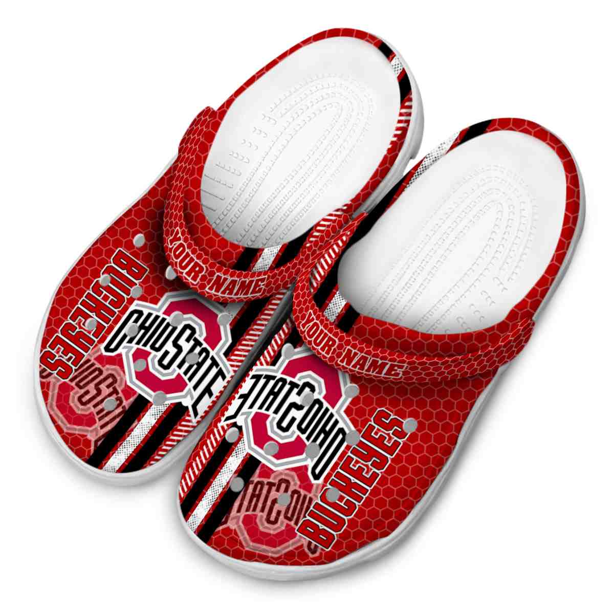 Merchidea Ohio State Buckeyes NCAA Sport Crocs Crocband Clogs Shoes Comfortable For Men Women and Kids