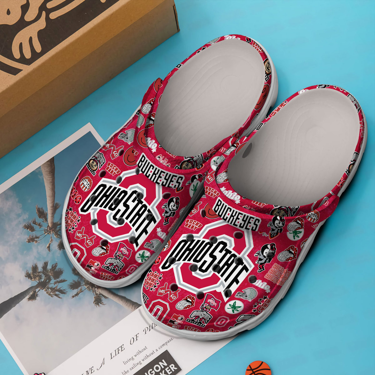 Merchidea Ohio State Buckeyes NCAA Sport Crocs Crocband Clogs Shoes Comfortable For Men Women and Kids