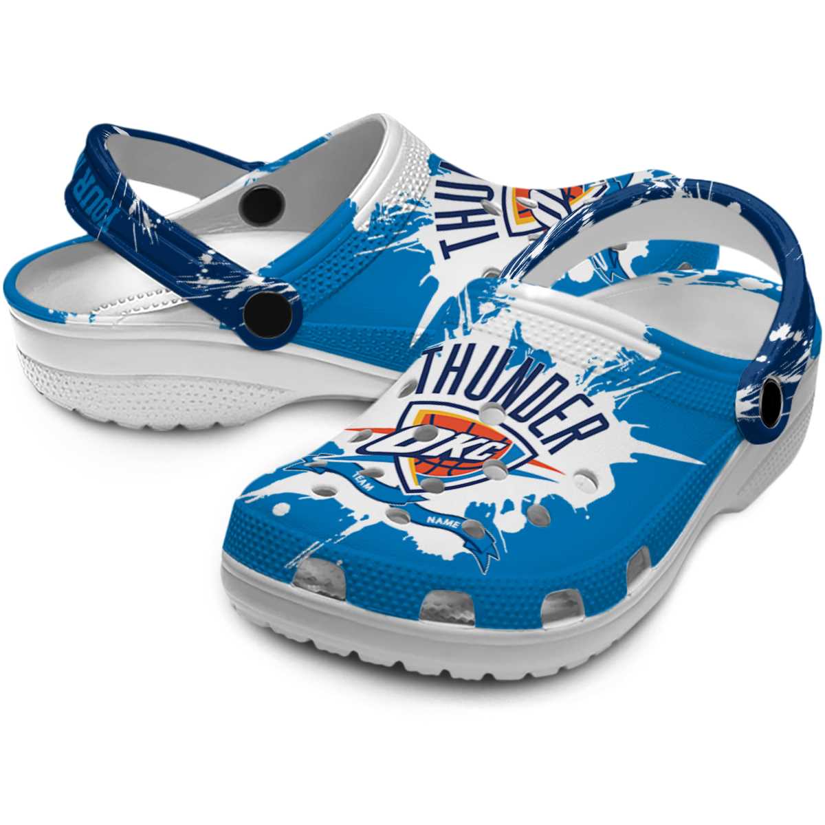 Merchidea Oklahoma City Thunder NBA Sport Crocs Crocband Clogs Shoes Comfortable For Men Women and Kids