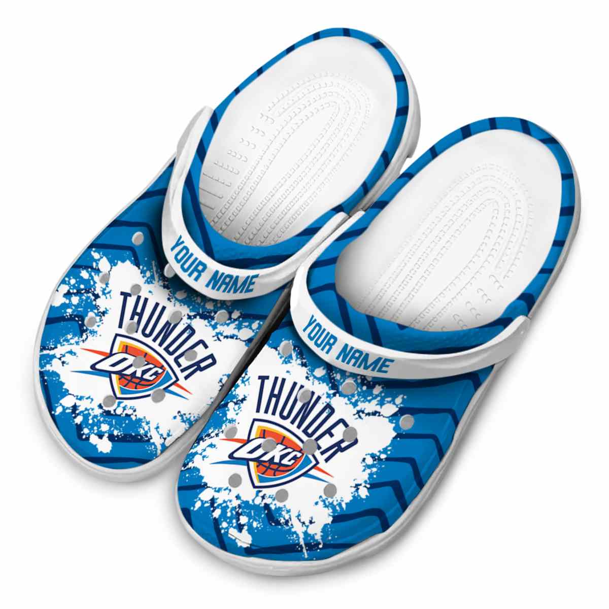 Merchidea Oklahoma City Thunder NBA Sport Crocs Crocband Clogs Shoes Comfortable For Men Women and Kids