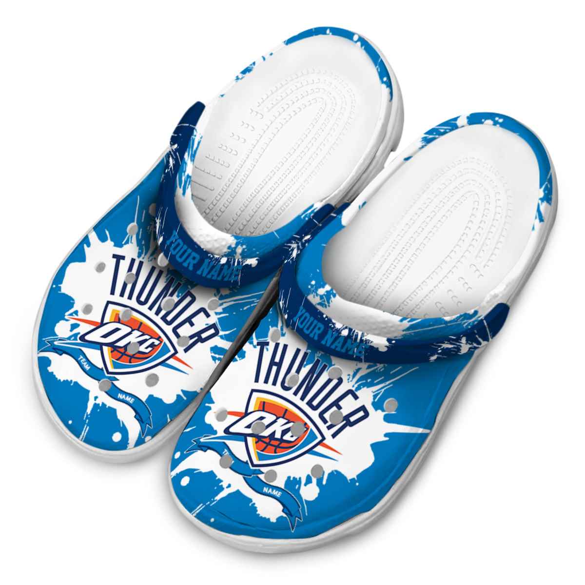 Merchidea Oklahoma City Thunder NBA Sport Crocs Crocband Clogs Shoes Comfortable For Men Women and Kids