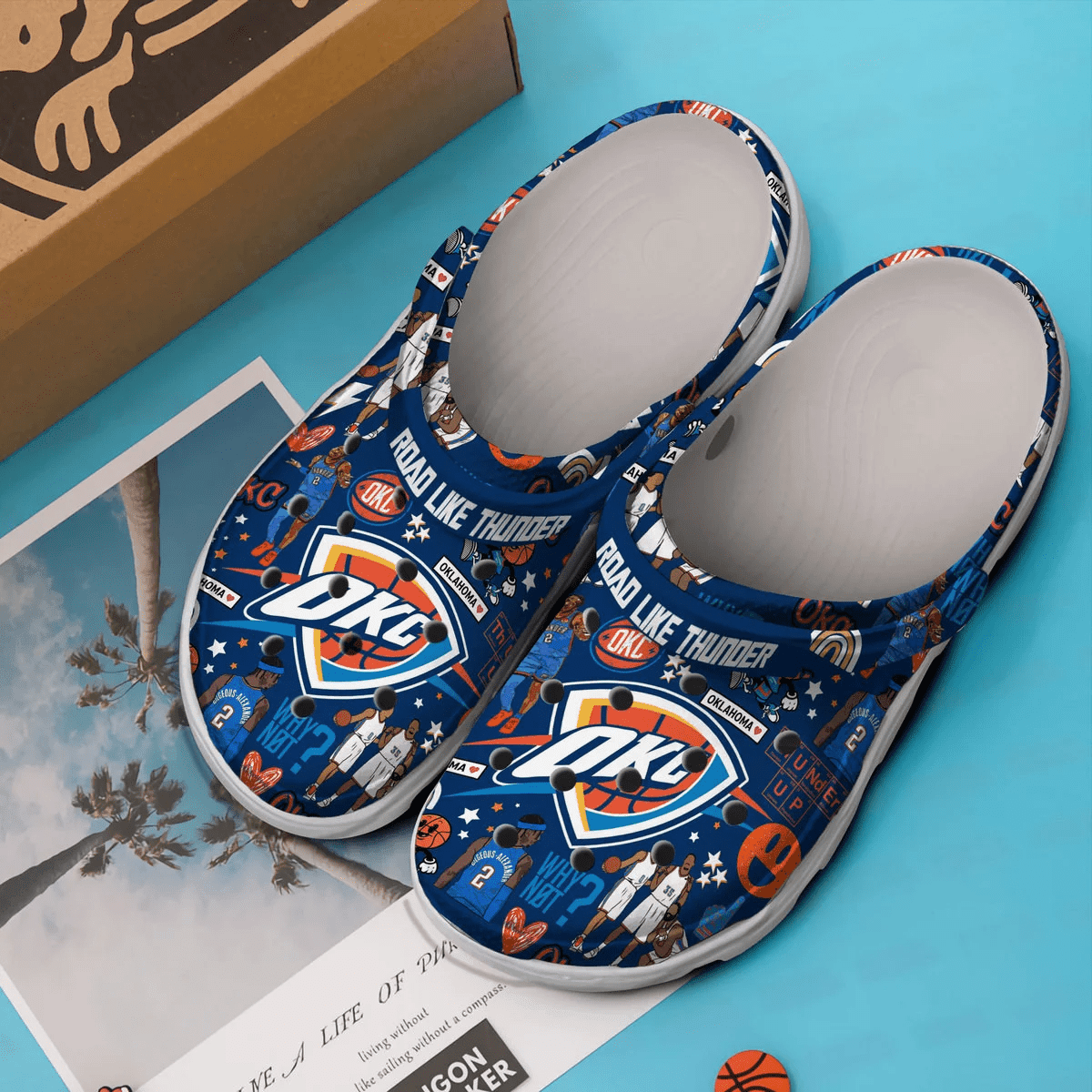 Merchidea Oklahoma City Thunder NBA Sport Crocs Crocband Clogs Shoes Comfortable For Men Women and Kids