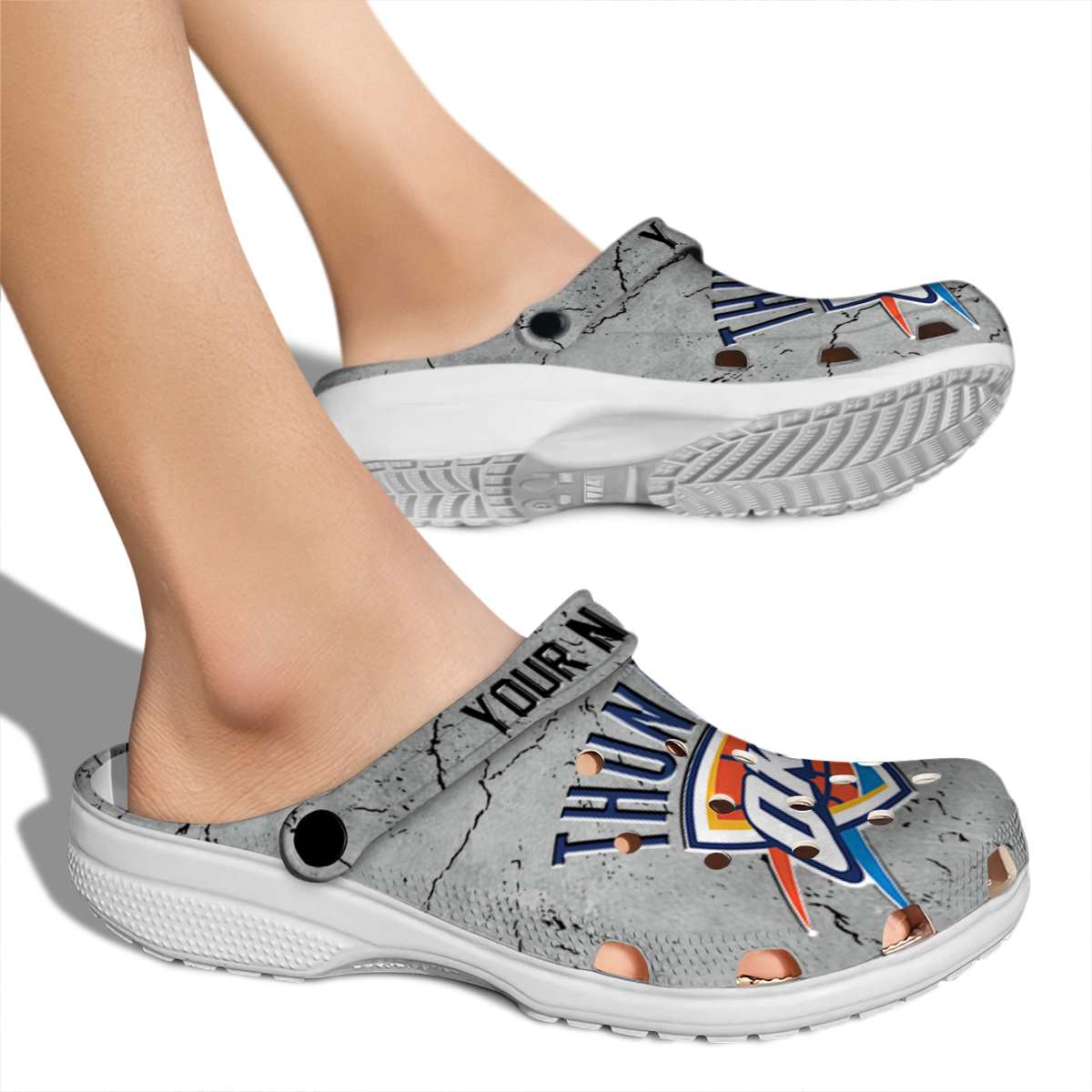 Merchidea Oklahoma City Thunder NBA Sport Crocs Crocband Clogs Shoes Comfortable For Men Women and Kids