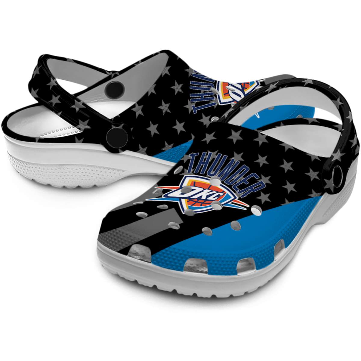 Merchidea Oklahoma City Thunder NBA Sport Crocs Crocband Clogs Shoes Comfortable For Men Women and Kids