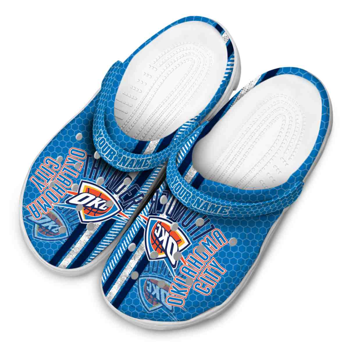 Merchidea Oklahoma City Thunder NBA Sport Crocs Crocband Clogs Shoes Comfortable For Men Women and Kids