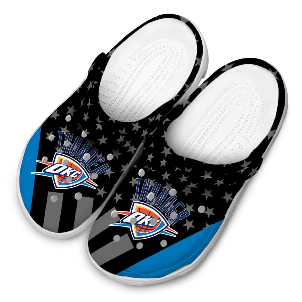 Merchidea Oklahoma City Thunder NBA Sport Crocs Crocband Clogs Shoes Comfortable For Men Women and Kids