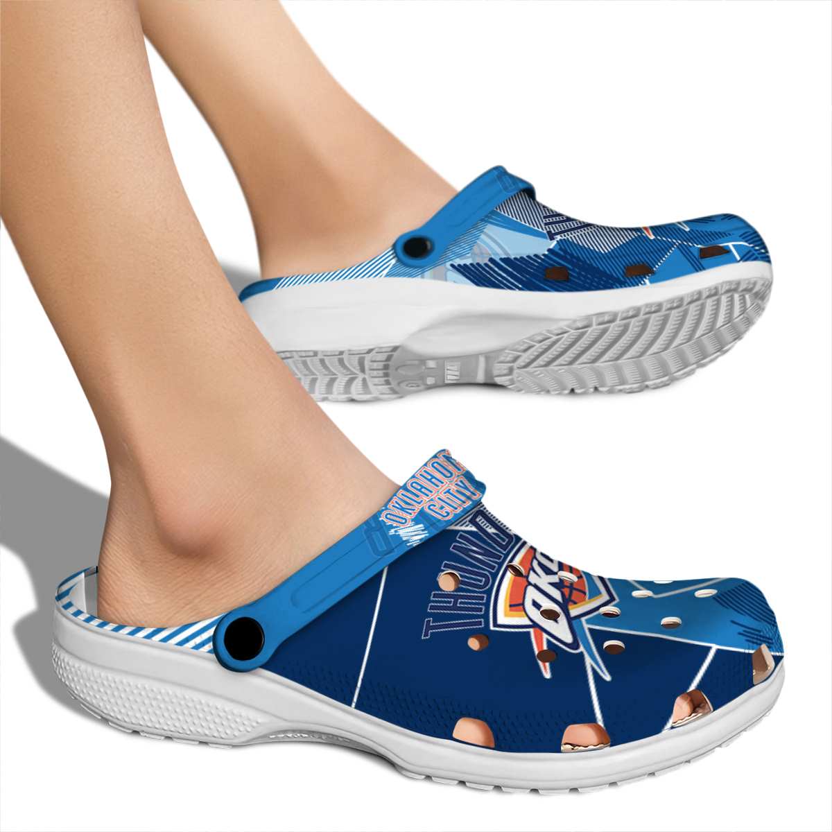 Merchidea Oklahoma City Thunder NBA Sport Crocs Crocband Clogs Shoes Comfortable For Men Women and Kids
