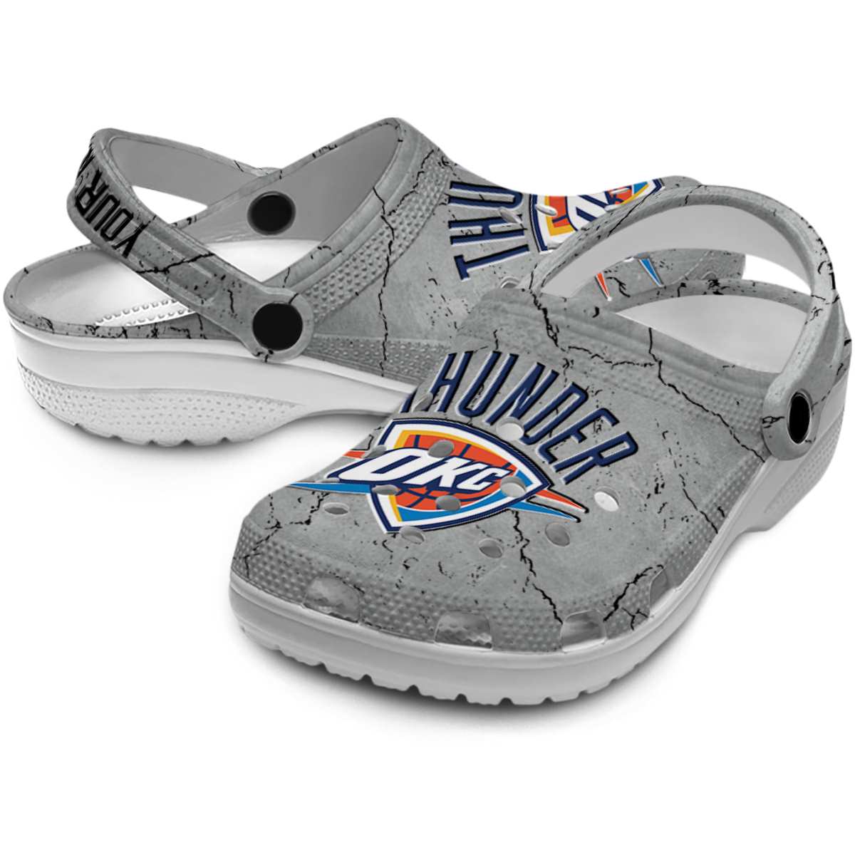 Merchidea Oklahoma City Thunder NBA Sport Crocs Crocband Clogs Shoes Comfortable For Men Women and Kids