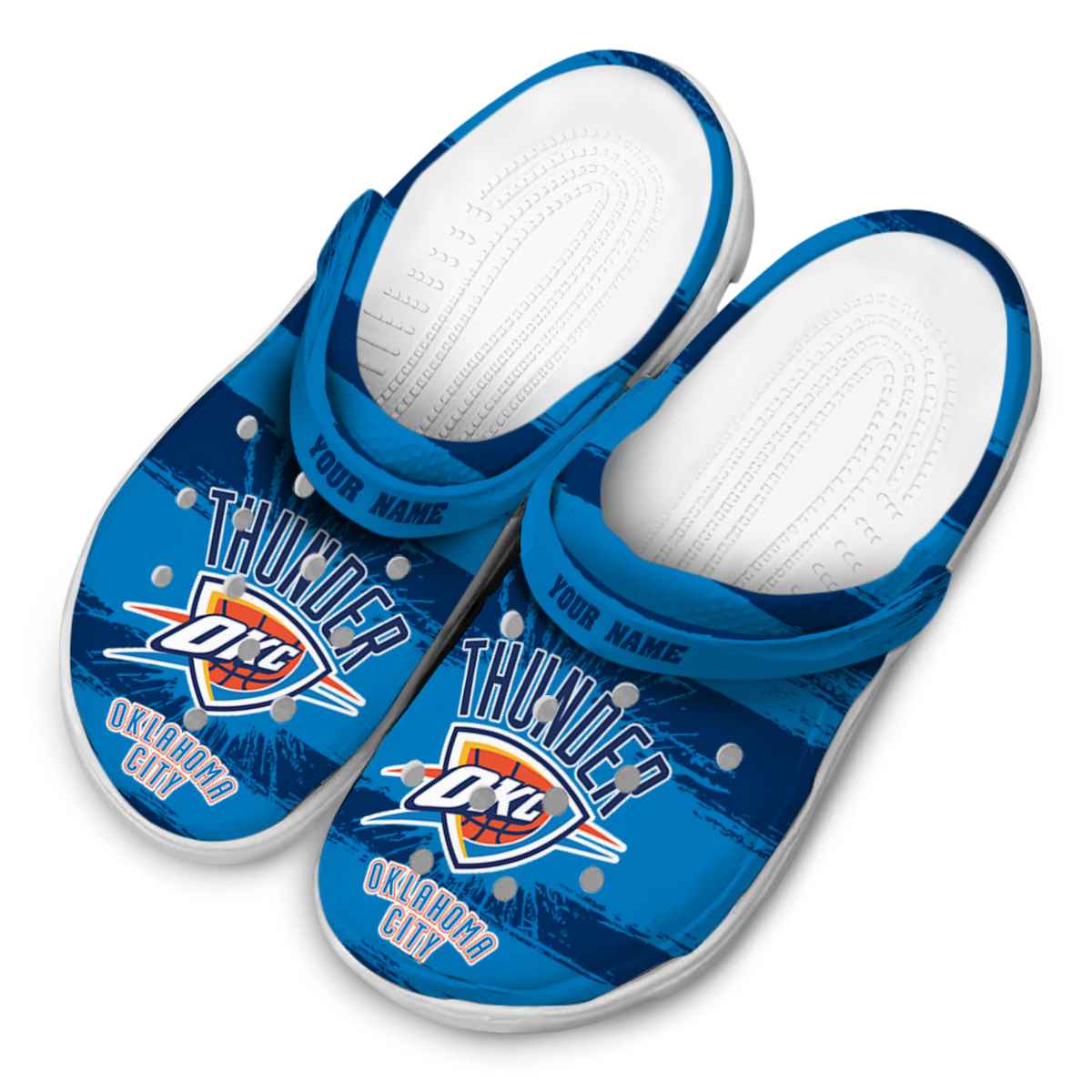 Merchidea Oklahoma City Thunder NBA Sport Crocs Crocband Clogs Shoes Comfortable For Men Women and Kids