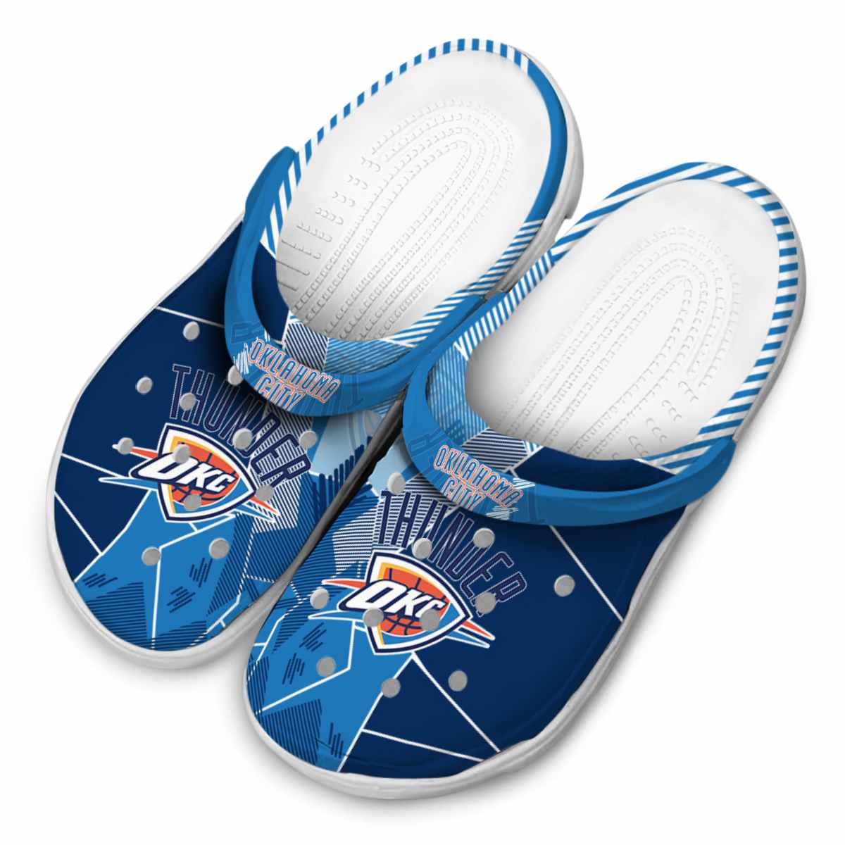 Merchidea Oklahoma City Thunder NBA Sport Crocs Crocband Clogs Shoes Comfortable For Men Women and Kids