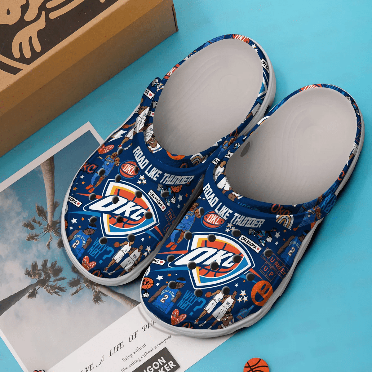 Merchidea Oklahoma City Thunder NBA Sport Crocs Crocband Clogs Shoes Comfortable For Men Women and Kids