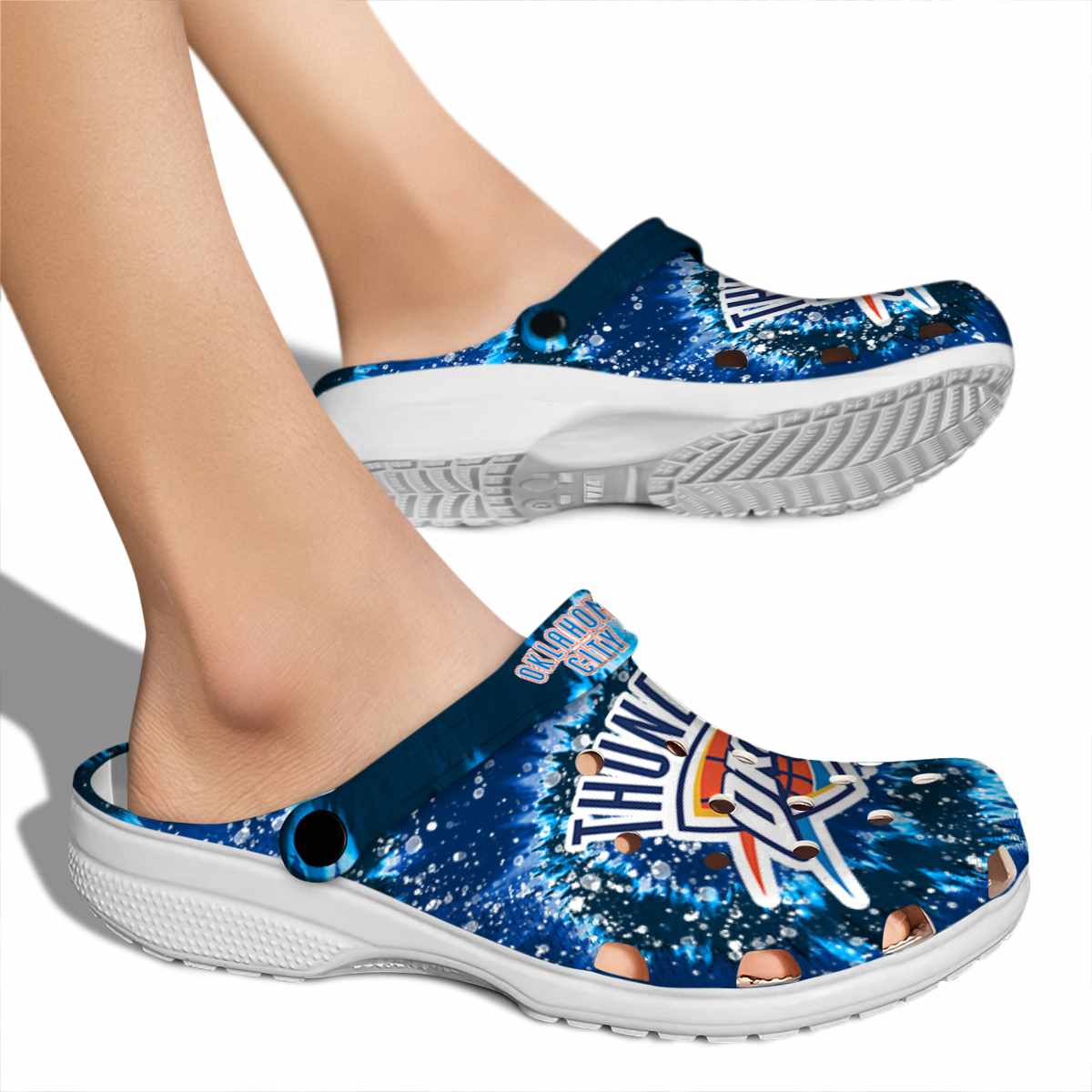 Merchidea Oklahoma City Thunder NBA Sport Crocs Crocband Clogs Shoes Comfortable For Men Women and Kids
