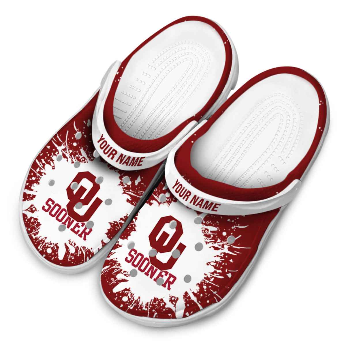 Merchidea Oklahoma Sooners NCAA Sport Crocs Crocband Clogs Shoes Comfortable For Men Women and Kids