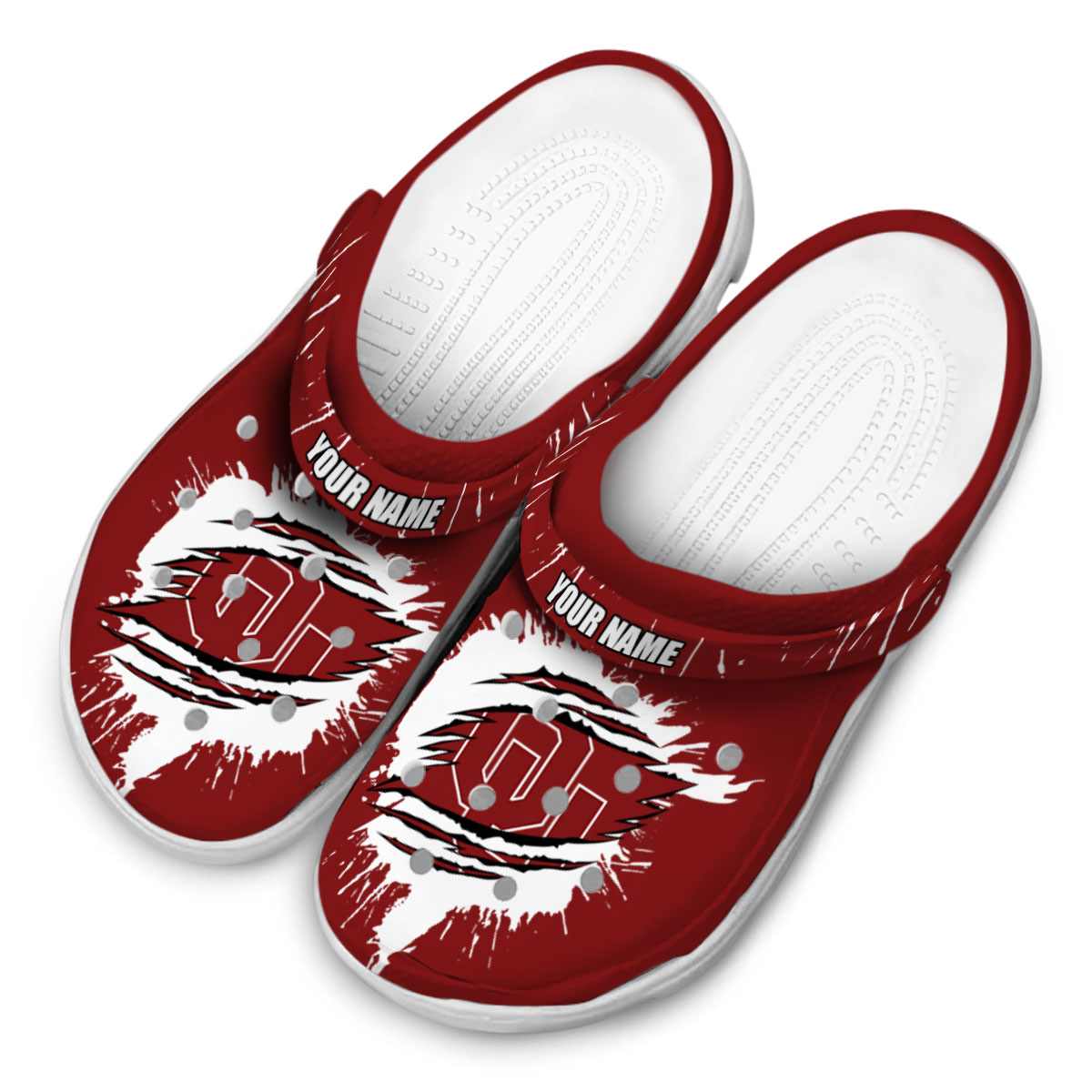 Merchidea Oklahoma Sooners NCAA Sport Crocs Crocband Clogs Shoes Comfortable For Men Women and Kids