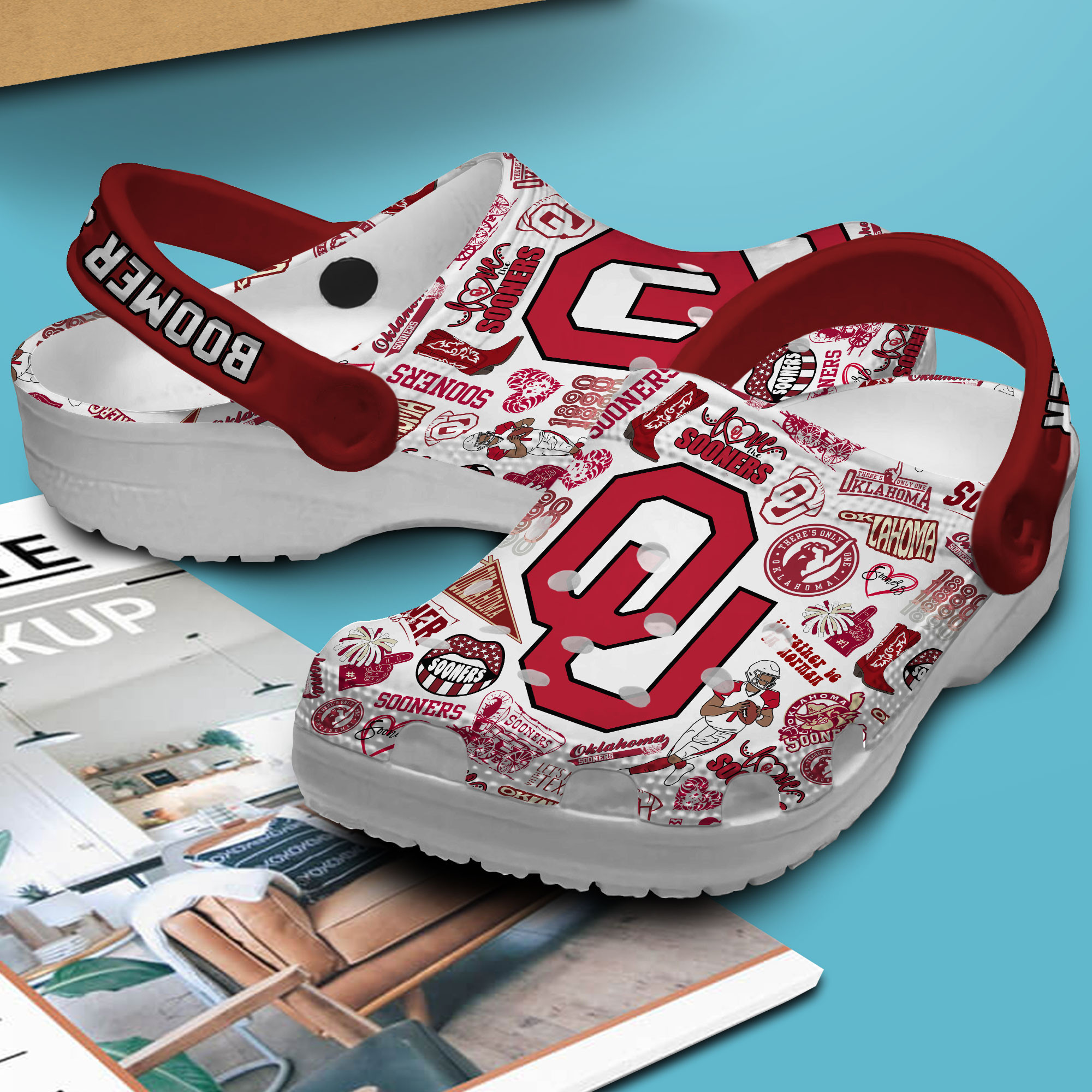 Merchidea Oklahoma Sooners NCAA Sport Crocs Crocband Clogs Shoes Comfortable For Men Women and Kids