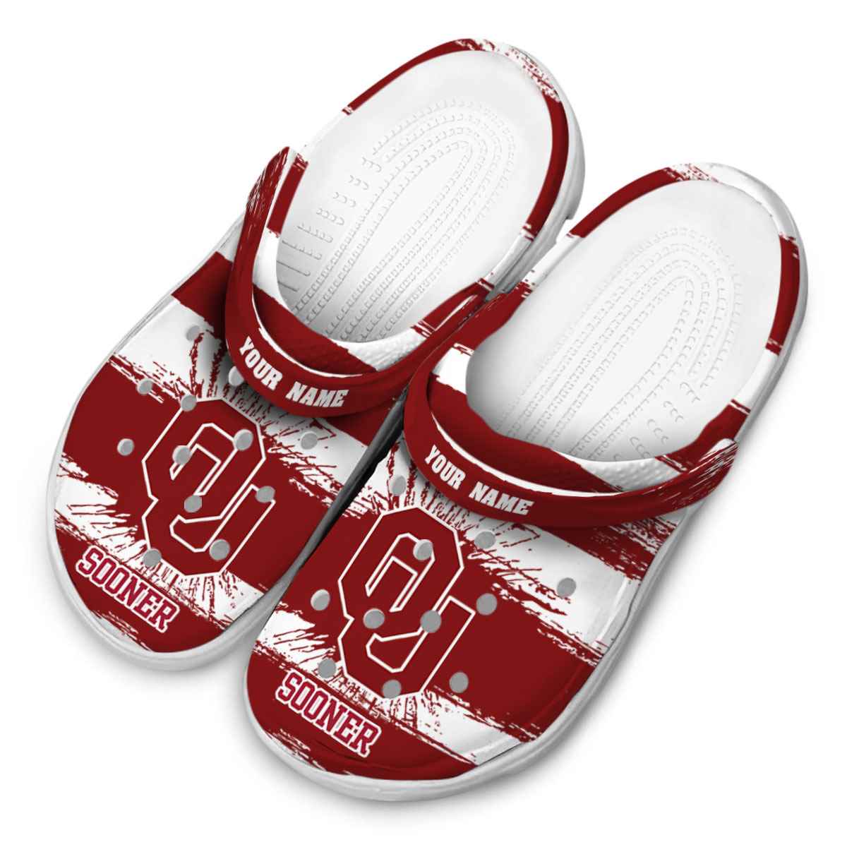 Merchidea Oklahoma Sooners NCAA Sport Crocs Crocband Clogs Shoes Comfortable For Men Women and Kids