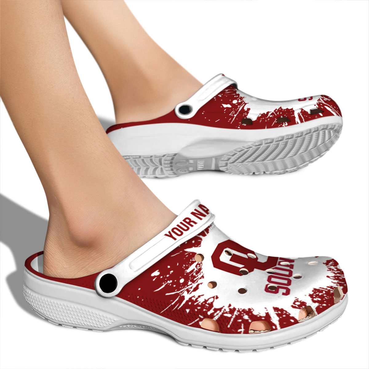 Merchidea Oklahoma Sooners NCAA Sport Crocs Crocband Clogs Shoes Comfortable For Men Women and Kids
