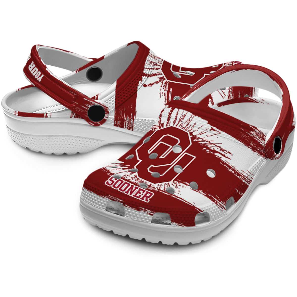 Merchidea Oklahoma Sooners NCAA Sport Crocs Crocband Clogs Shoes Comfortable For Men Women and Kids