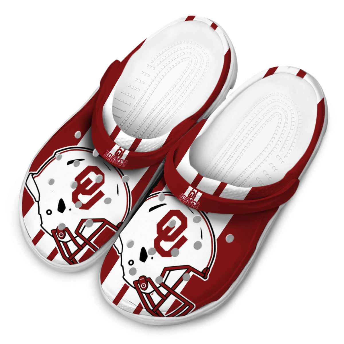 Merchidea Oklahoma Sooners NCAA Sport Crocs Crocband Clogs Shoes Comfortable For Men Women and Kids