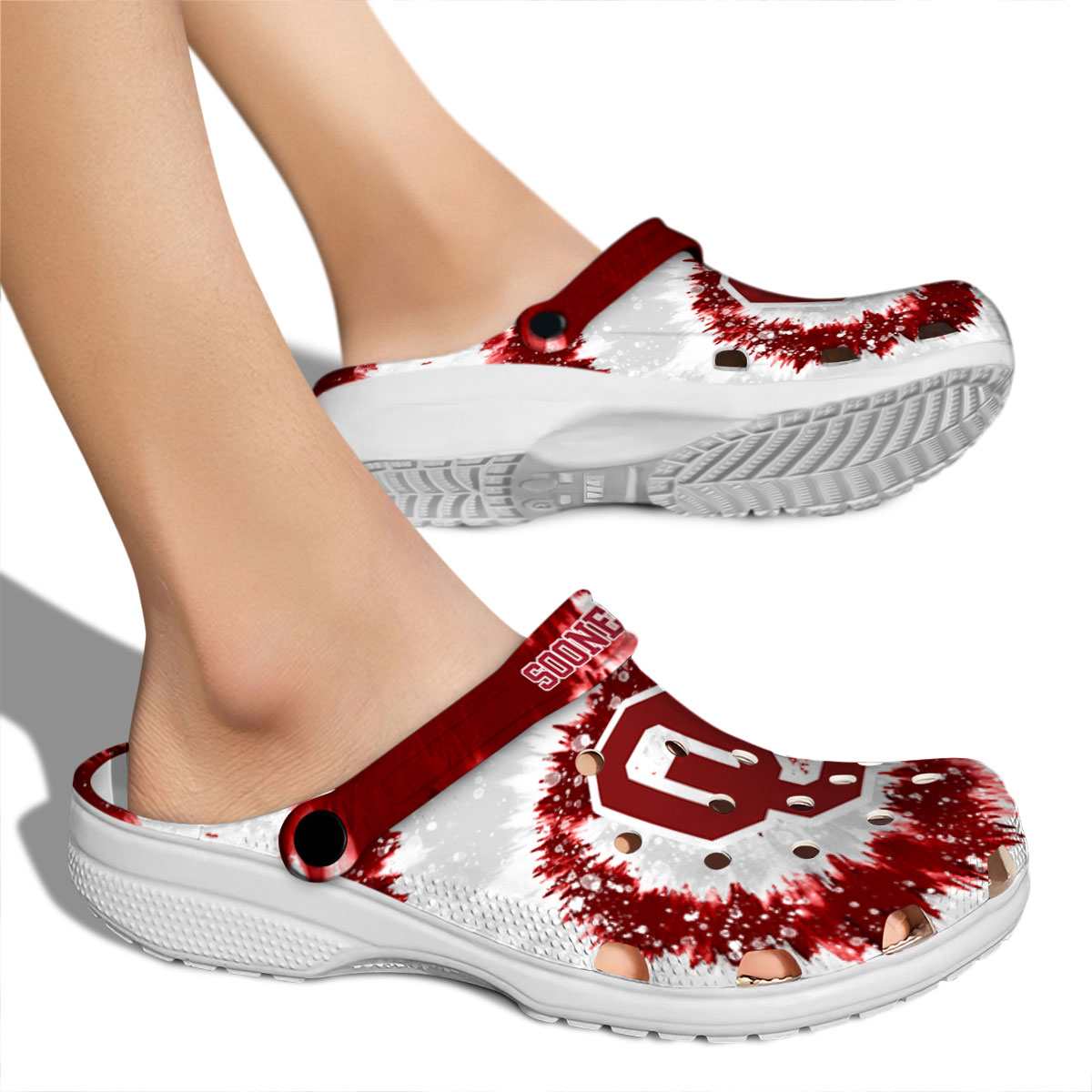 Merchidea Oklahoma Sooners NCAA Sport Crocs Crocband Clogs Shoes Comfortable For Men Women and Kids