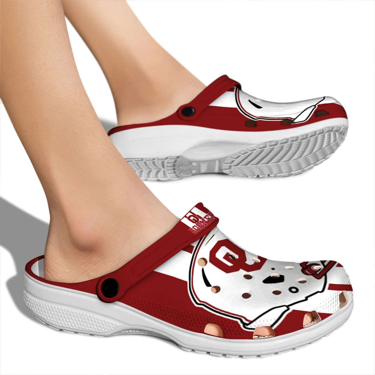 Merchidea Oklahoma Sooners NCAA Sport Crocs Crocband Clogs Shoes Comfortable For Men Women and Kids