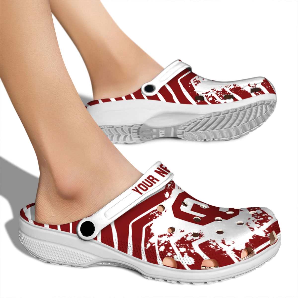 Merchidea Oklahoma Sooners NCAA Sport Crocs Crocband Clogs Shoes Comfortable For Men Women and Kids