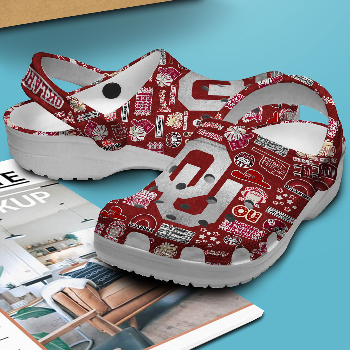 Merchidea Oklahoma Sooners NCAA Sport Crocs Crocband Clogs Shoes Comfortable For Men Women and Kids