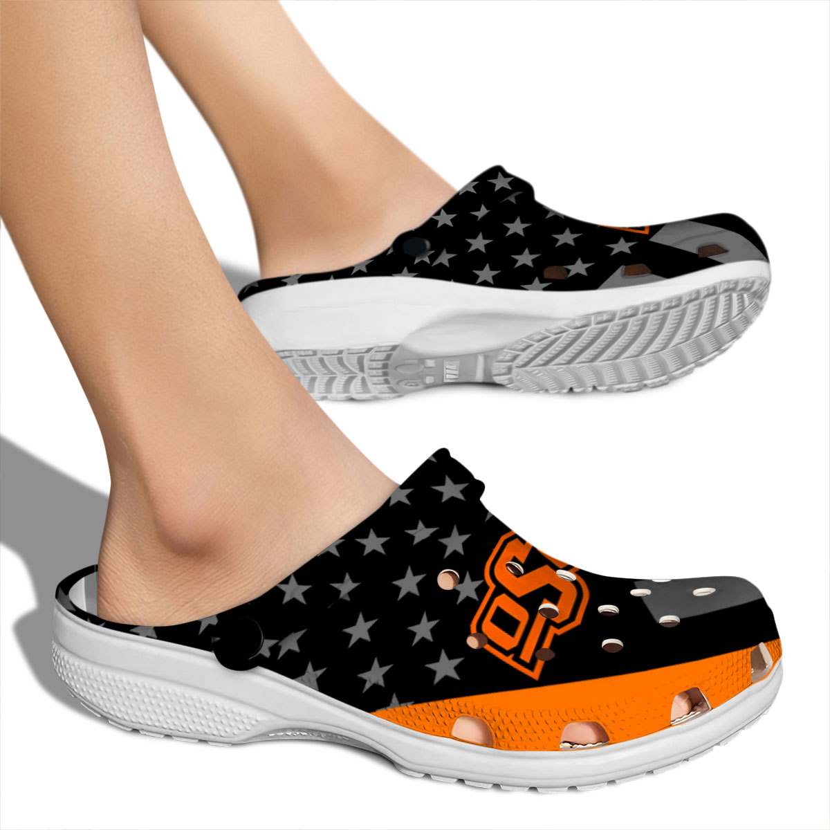 Merchidea Oklahoma State Cowboys NCAA Sport Crocs Crocband Clogs Shoes Comfortable For Men Women and Kids