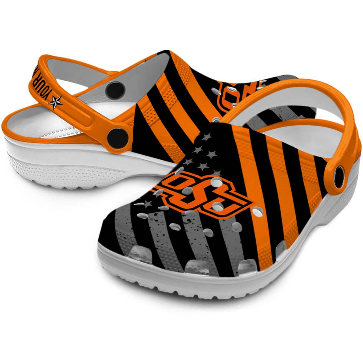 Merchidea Oklahoma State Cowboys NCAA Sport Crocs Crocband Clogs Shoes Comfortable For Men Women and Kids