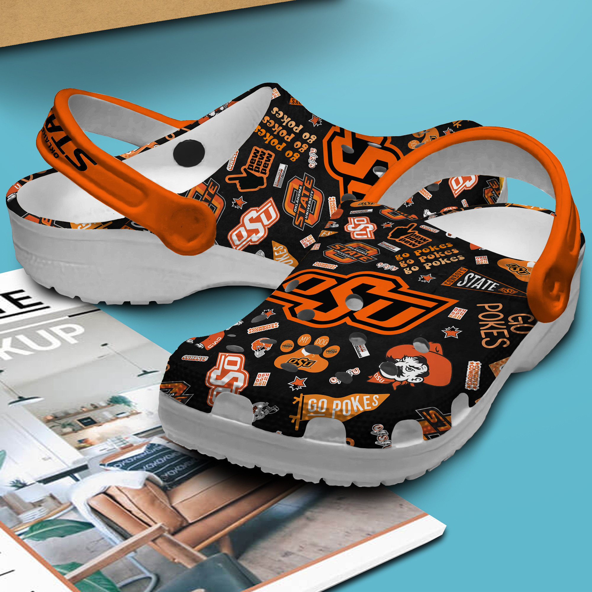 Merchidea Oklahoma State Cowboys NCAA Sport Crocs Crocband Clogs Shoes Comfortable For Men Women and Kids
