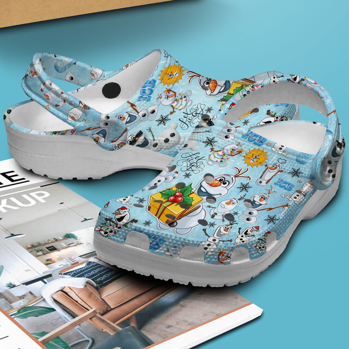 Merchidea Olaf Frozen Movie Crocs Crocband Clogs Shoes Comfortable For Men Women and Kids