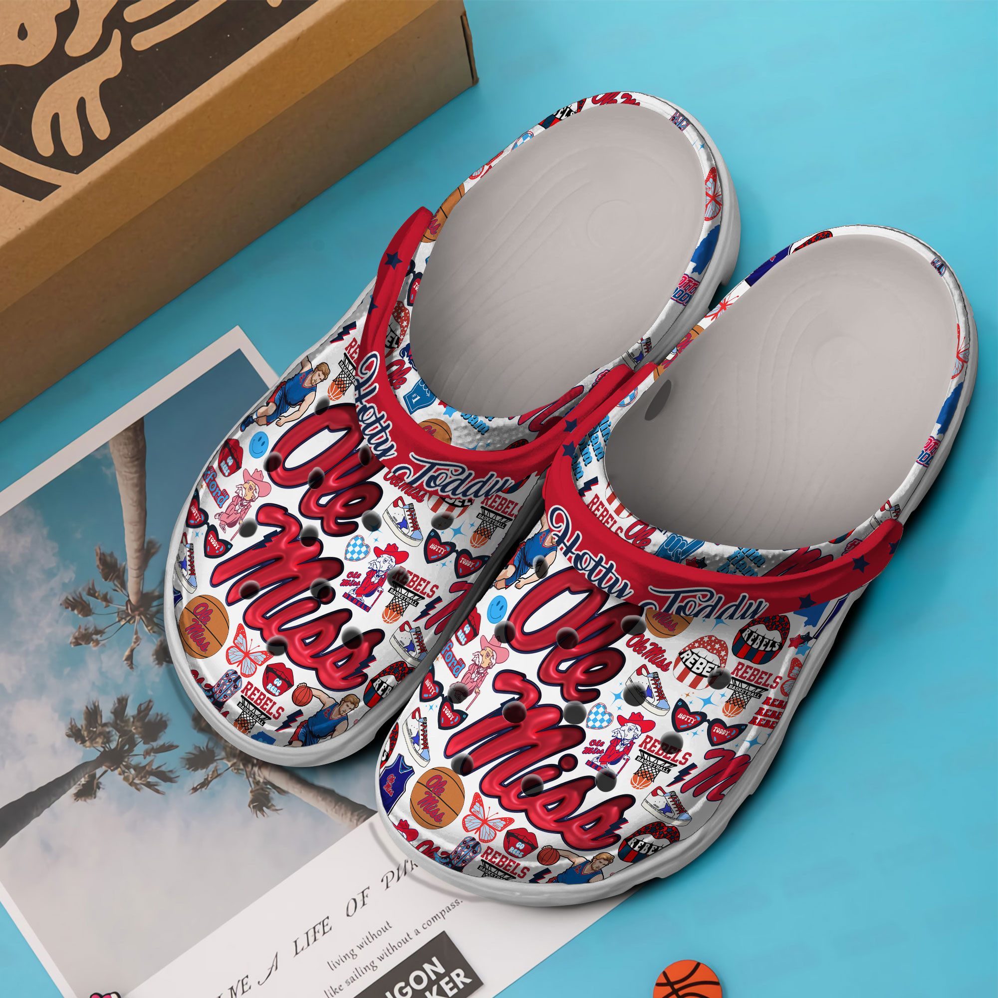 Merchidea Ole Miss Rebels NCAA Sport Crocs Crocband Clogs Shoes Comfortable For Men Women and Kids