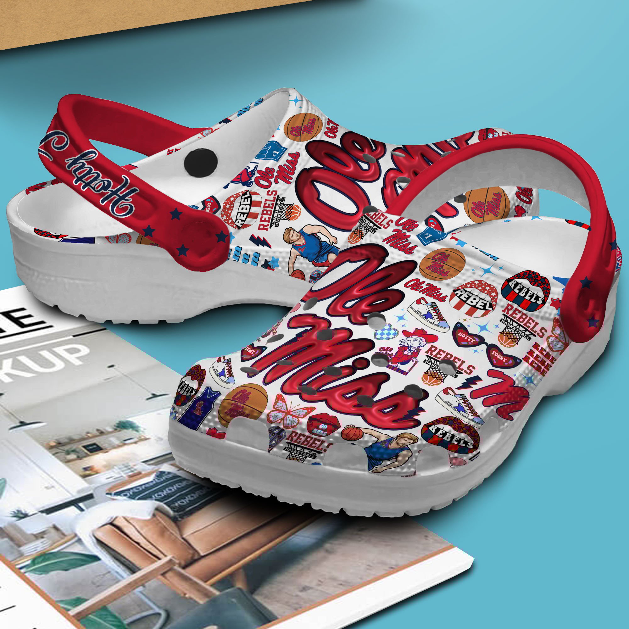 Merchidea Ole Miss Rebels NCAA Sport Crocs Crocband Clogs Shoes Comfortable For Men Women and Kids