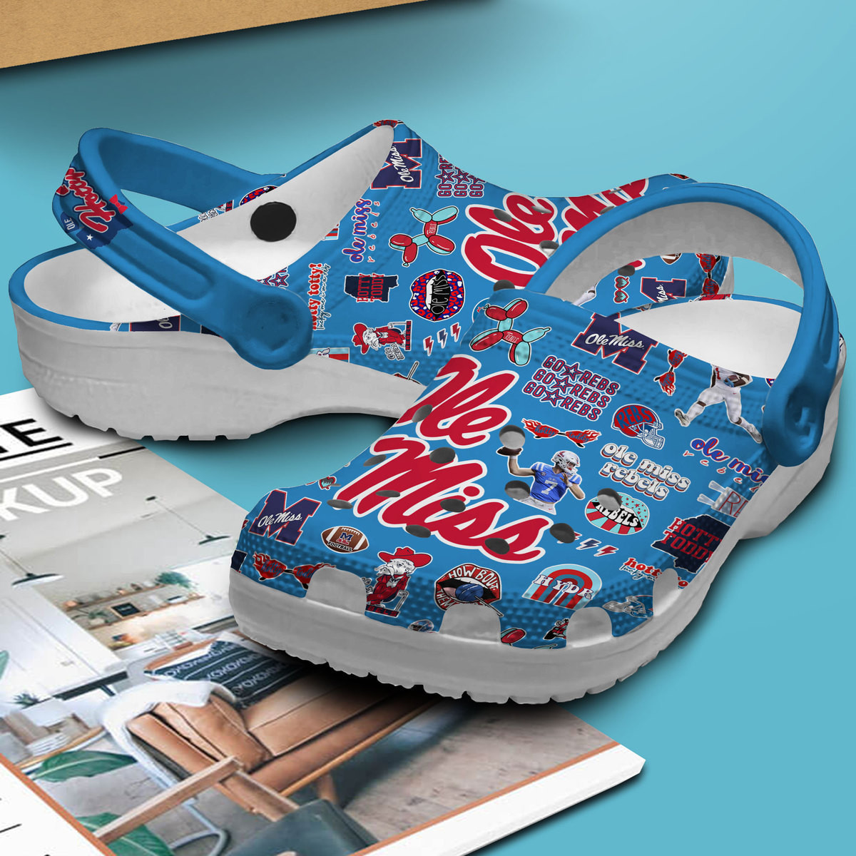 Merchidea Ole Miss Rebels NCAA Sport Crocs Crocband Clogs Shoes Comfortable For Men Women and Kids