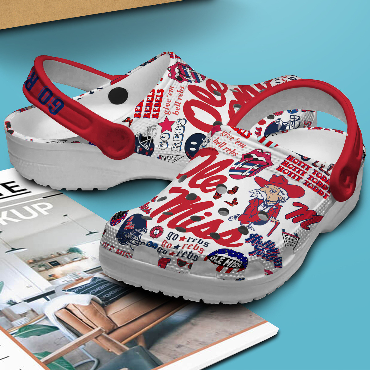 Merchidea Ole Miss Rebels NCAA Sport Crocs Crocband Clogs Shoes Comfortable For Men Women and Kids