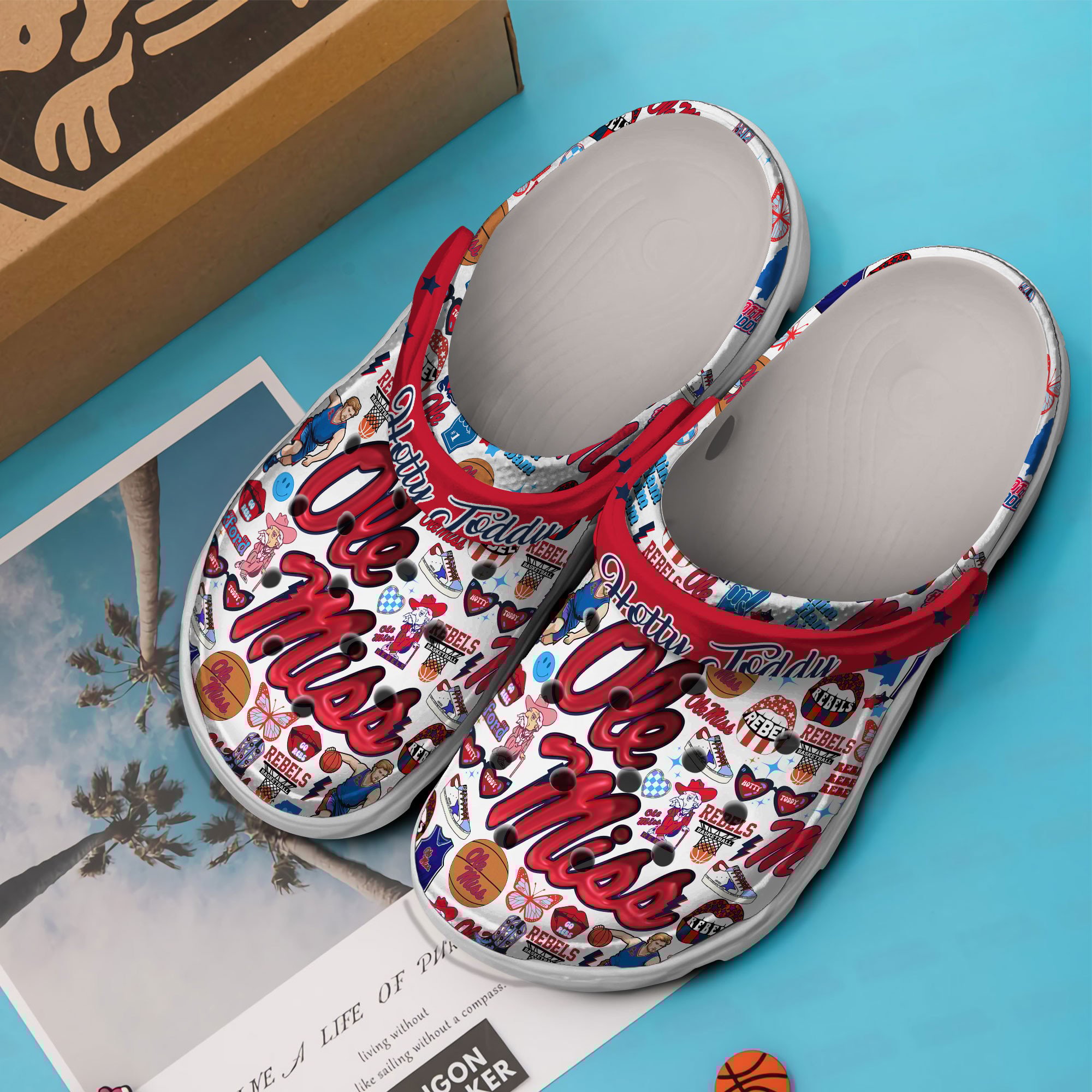 Merchidea Ole Miss Rebels NCAA Sport Crocs Crocband Clogs Shoes Comfortable For Men Women and Kids