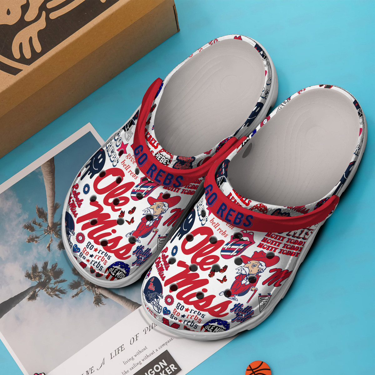 Merchidea Ole Miss Rebels NCAA Sport Crocs Crocband Clogs Shoes Comfortable For Men Women and Kids