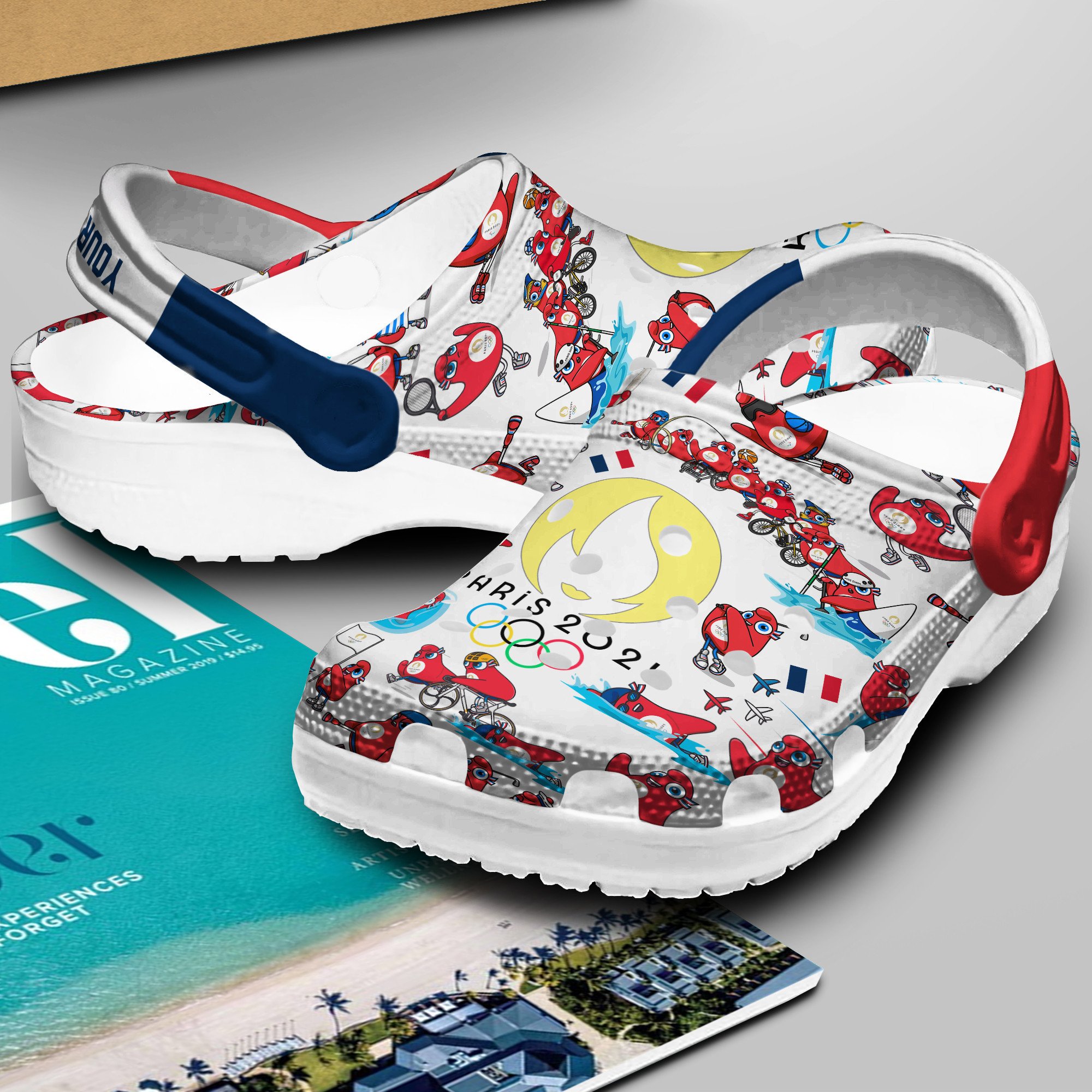 Merchidea Olympic Paris 2024Crocs Crocband Clogs Shoes Comfortable For Men Women and Kids