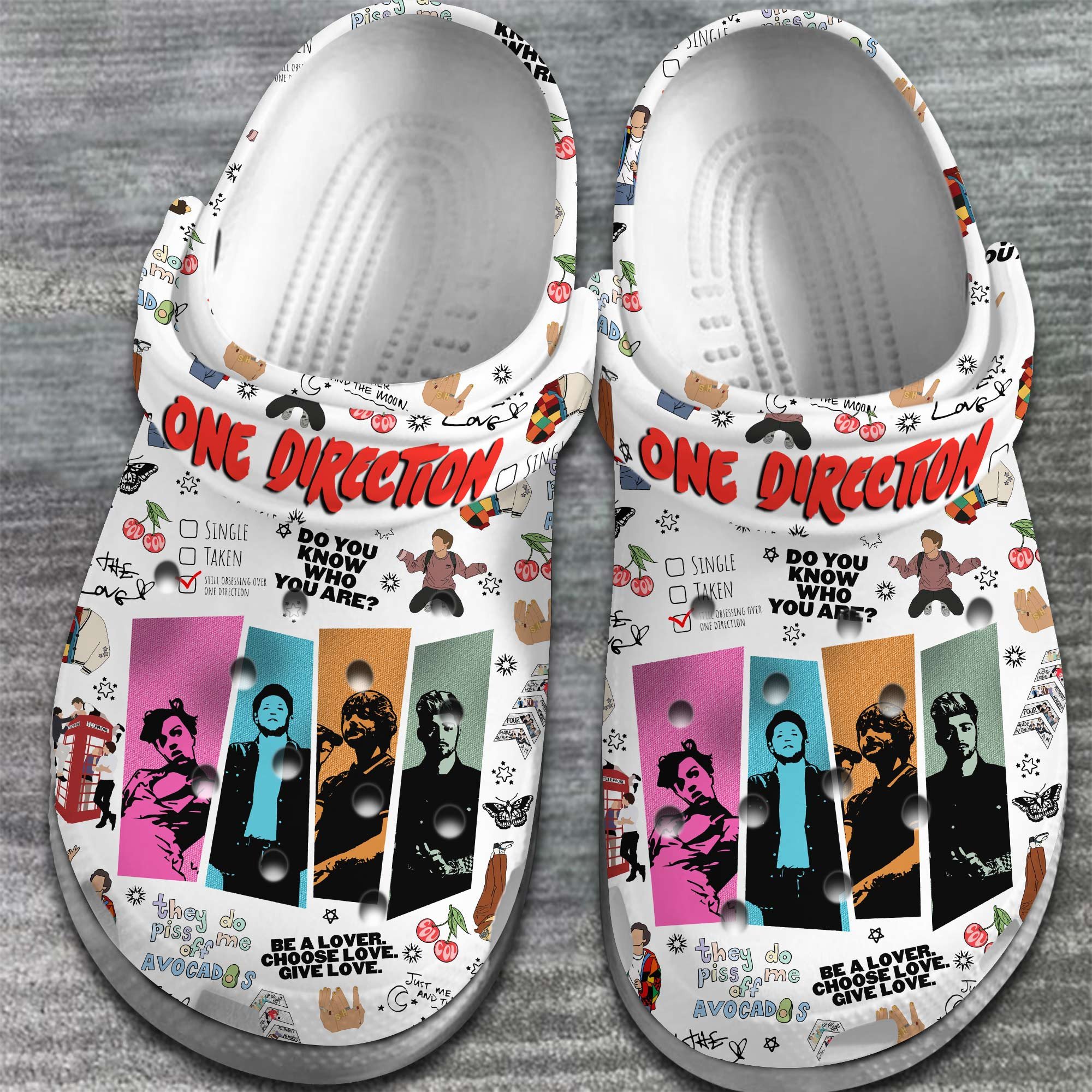 Merchidea One Direction Band Music Crocs Crocband Clogs Shoes Comfortable For Men Women and Kids