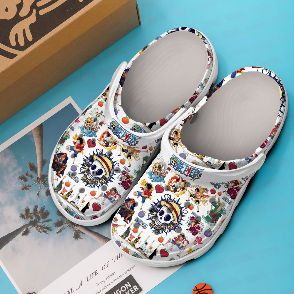 Merchidea One Piece Anime Cartoon Premium Crocs Crocband Clogs Shoes Comfortable For Men Women and Kids