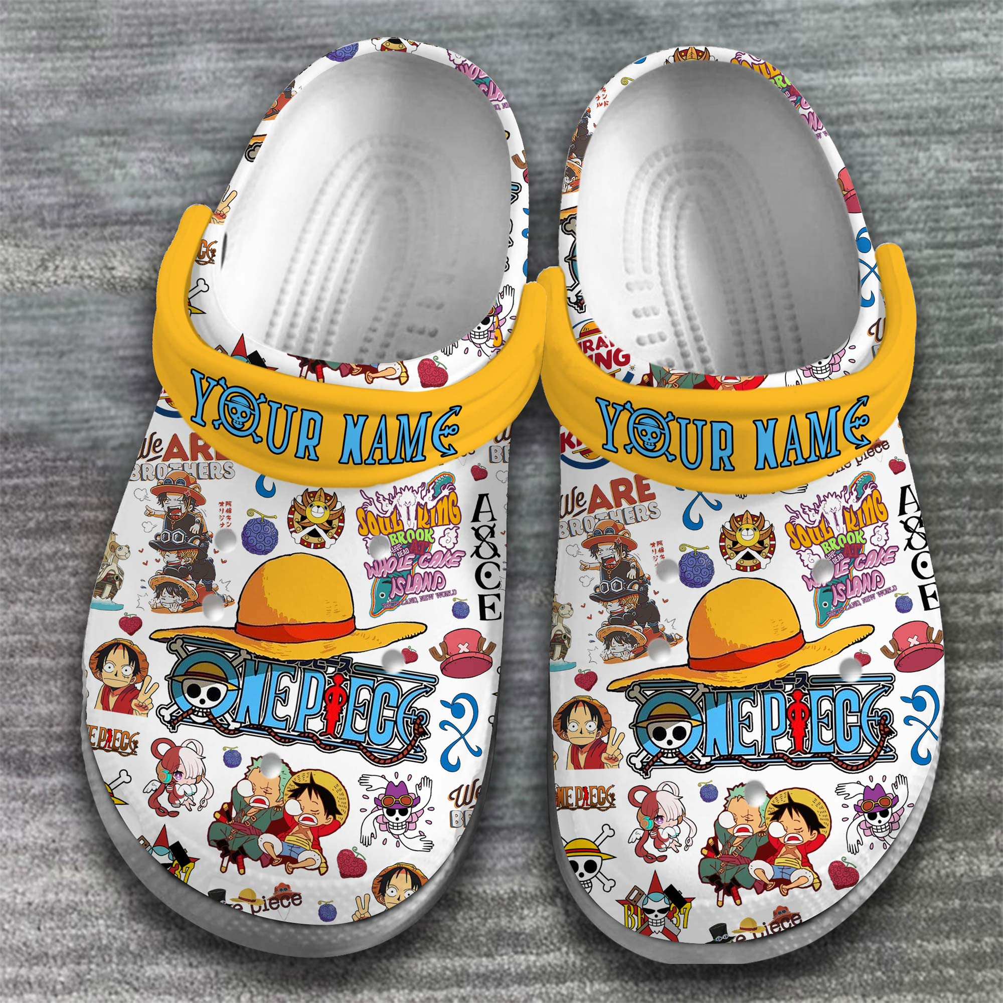 Merchidea One Piece Cartoon Anime Crocs Crocband Clogs Shoes Comfortable For Men Women and Kids
