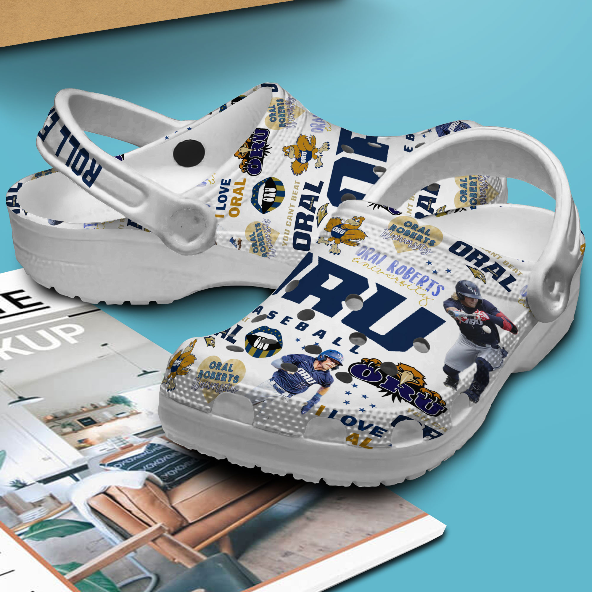 Merchidea Oral Roberts Golden Eagles NCAA Sport Crocs Crocband Clogs Shoes Comfortable For Men Women and Kids