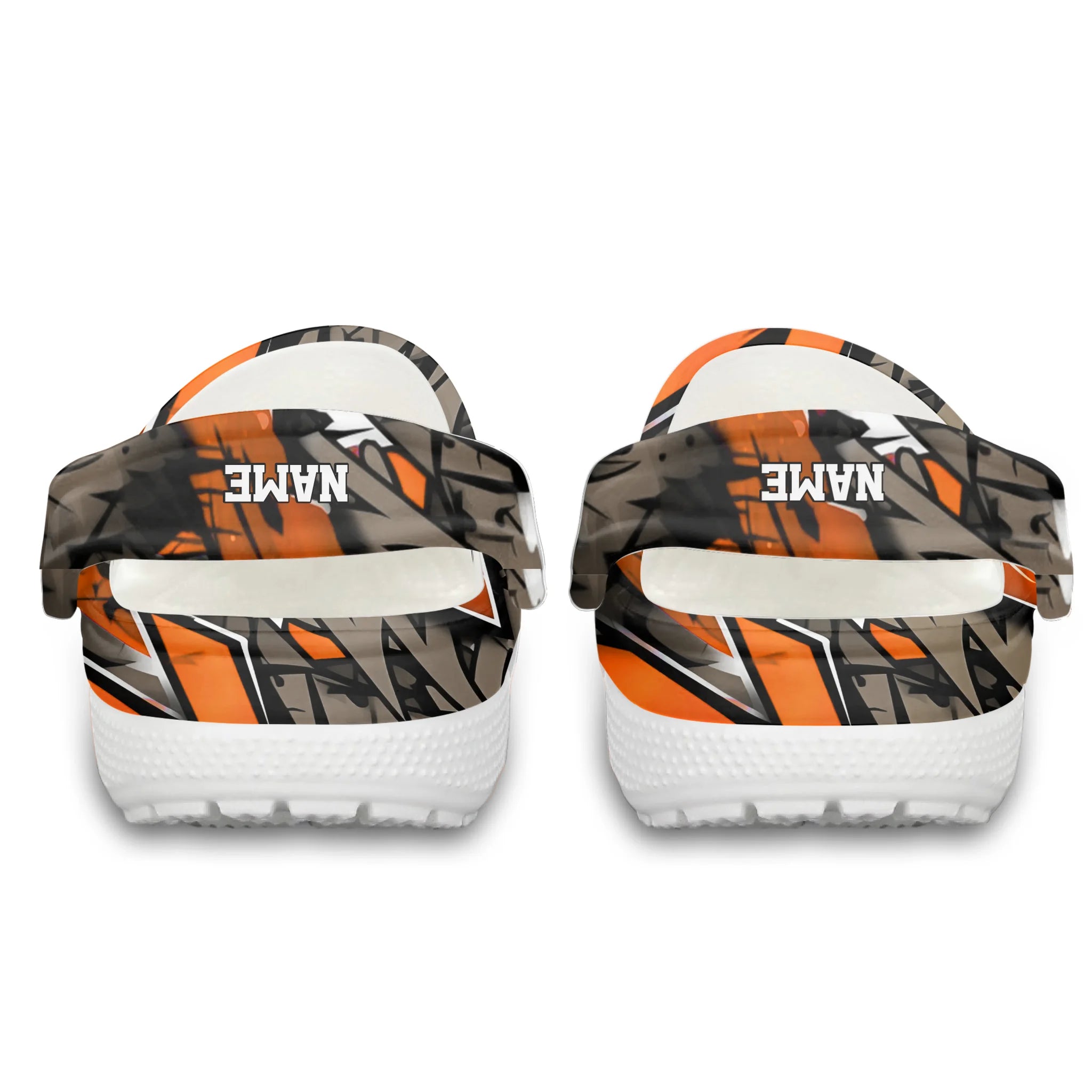 Merchidea Orange Graffiti Football Sport Crocs Crocband Clogs Shoes Comfortable For Men Women and Kids