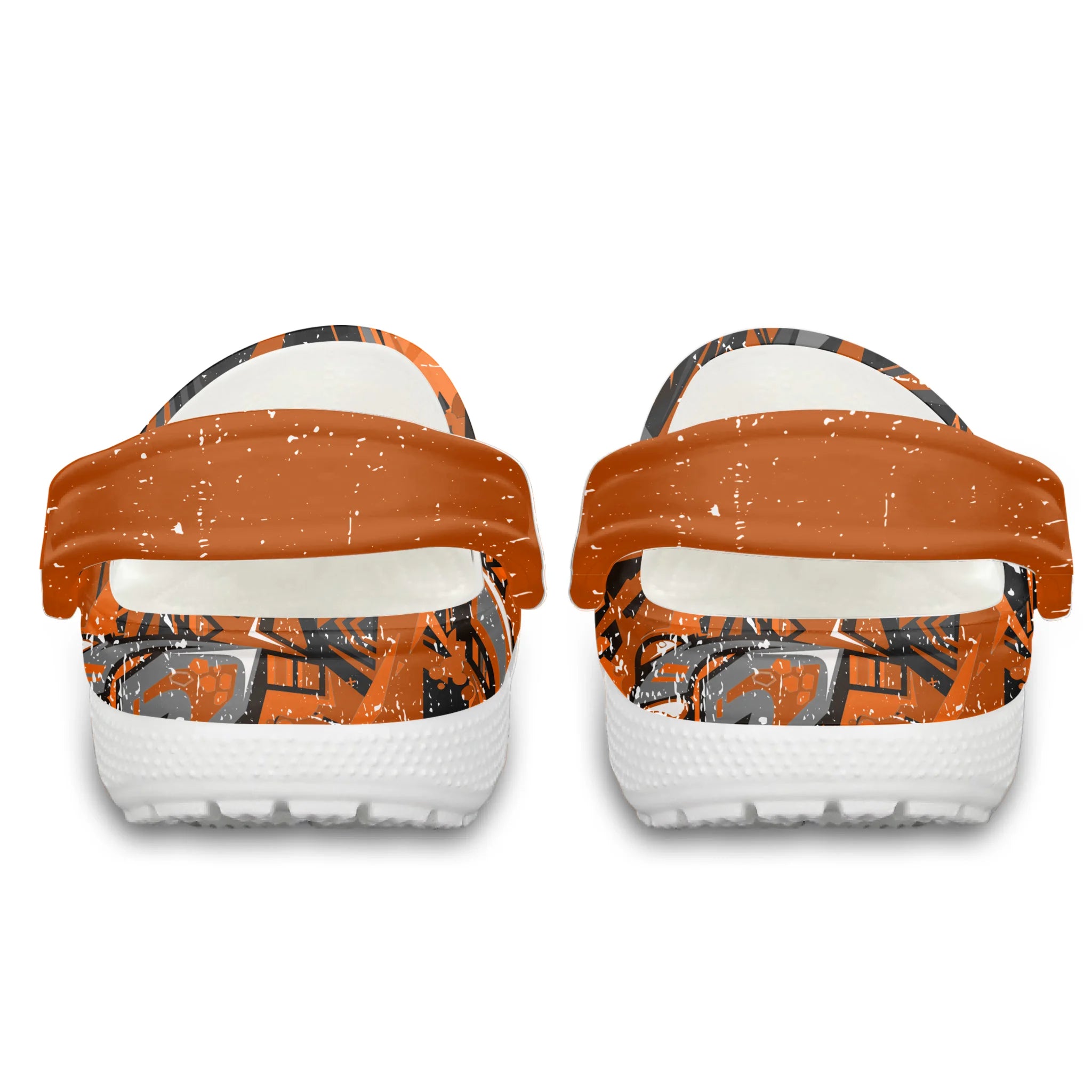 Merchidea Orange Graffiti Track & Field Sport Crocs Crocband Clogs Shoes Comfortable For Men Women and Kids