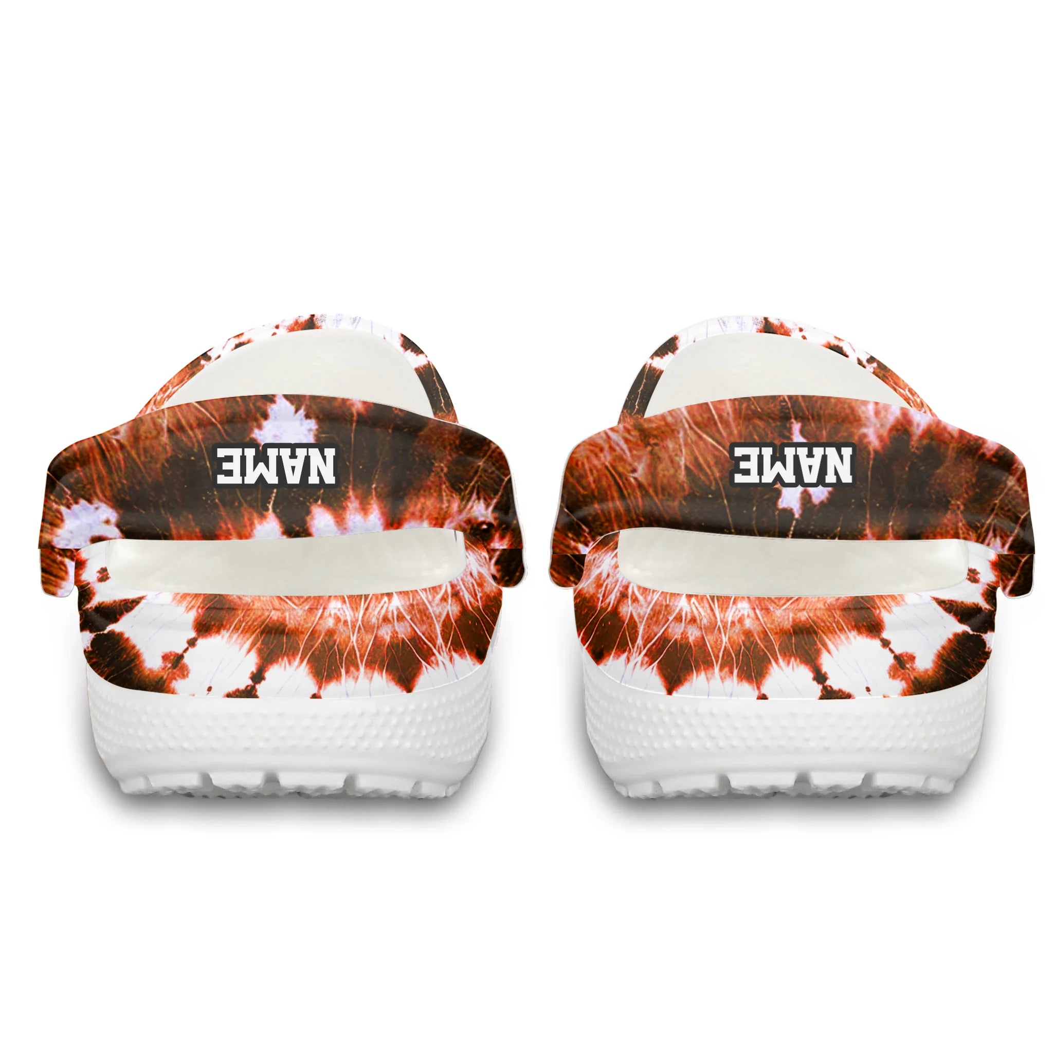 Merchidea Orange Tie-Dye Baseball Sport Crocs Crocband Clogs Shoes Comfortable For Men Women and Kids