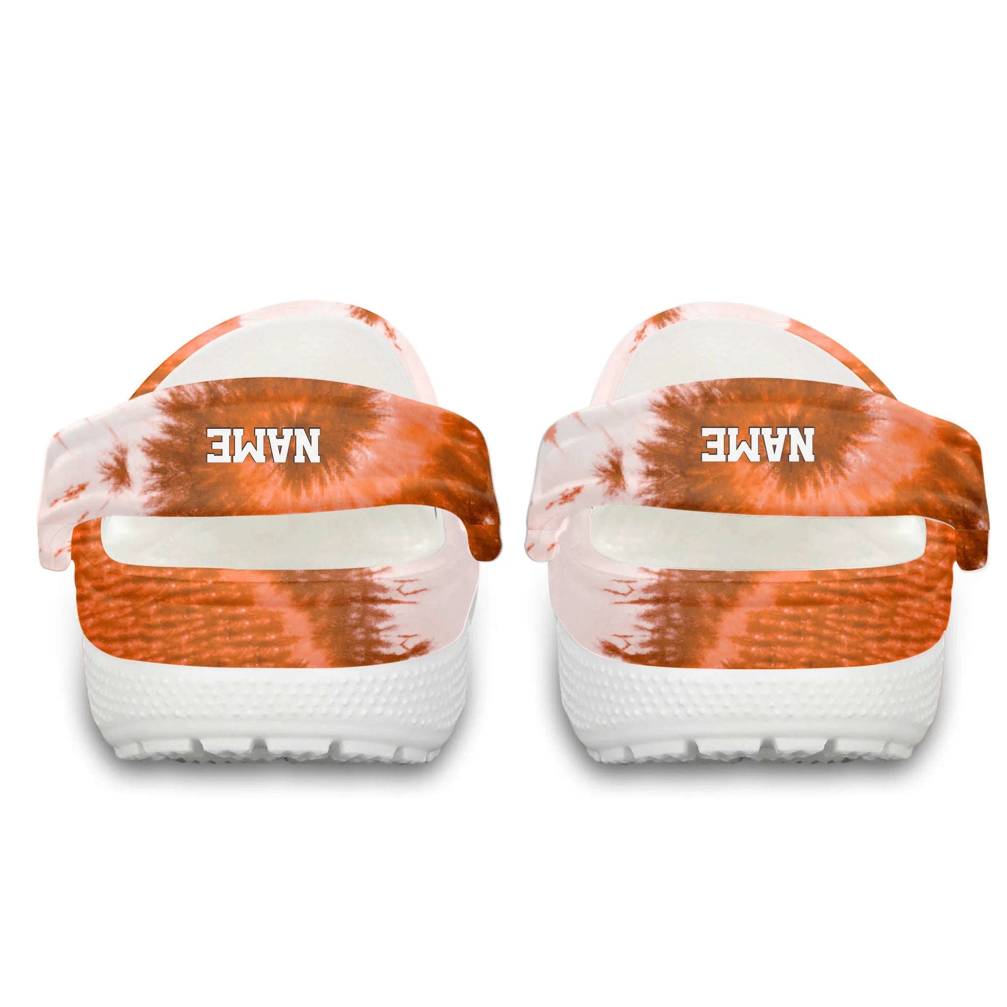 Merchidea Orange Tie-Dye Soccer Sport Crocs Crocband Clogs Shoes Comfortable For Men Women and Kids