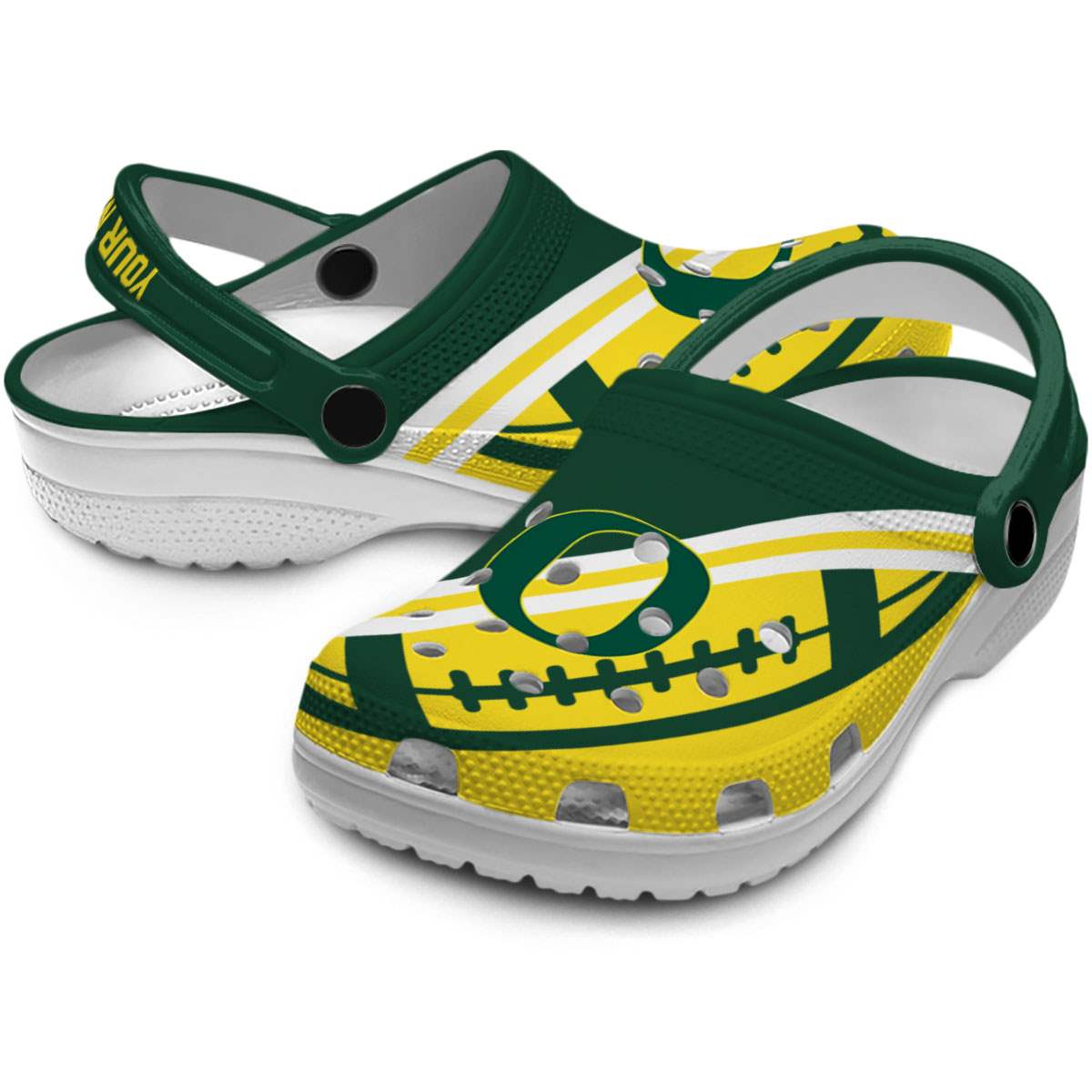 Merchidea Oregon Ducks NCAA Sport Crocs Crocband Clogs Shoes Comfortable For Men Women and Kids
