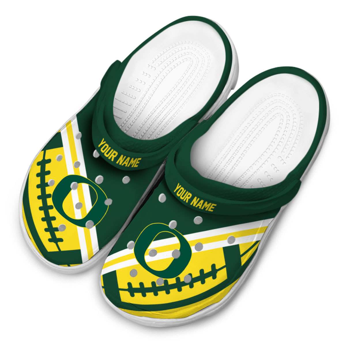 Merchidea Oregon Ducks NCAA Sport Crocs Crocband Clogs Shoes Comfortable For Men Women and Kids