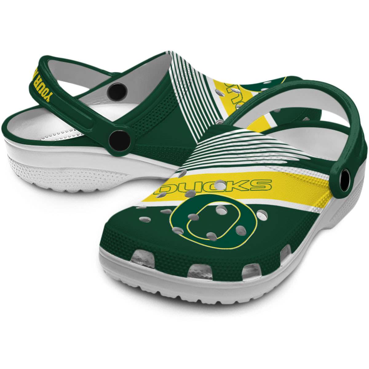 Merchidea Oregon Ducks NCAA Sport Crocs Crocband Clogs Shoes Comfortable For Men Women and Kids